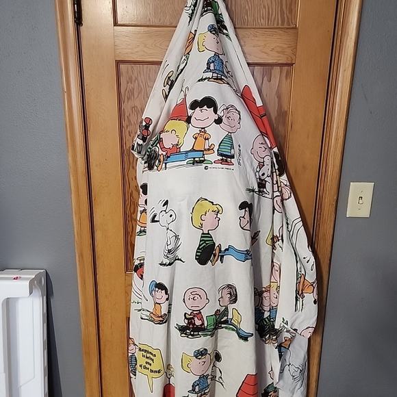 Vtg 1971 Peanuts Snoopy Charlie Brown Sheet Set Sears Schulz Twin pillowcases - Picture 5 of 14